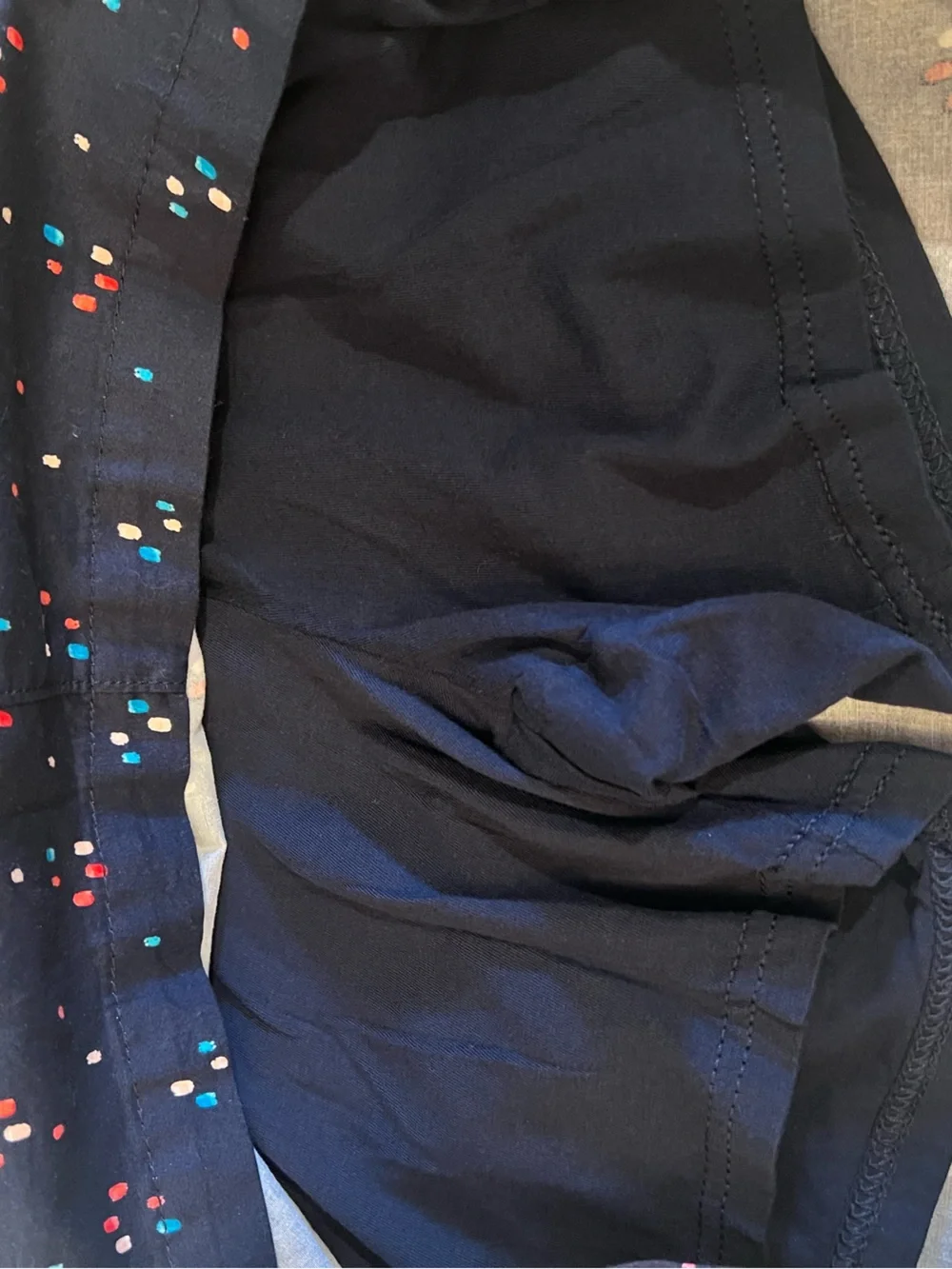 CROFT & BARROW CLASSIC STRETCH SKORT SIZE 10 MID-RISE NAVY W/RED WHITE BLUE DOT